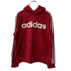 adidas ロゴスウェット パーカー M レッド アディダス フーディー プルオーバー プリント カットソー 古着卸 アメリカ仕入 a709-6240