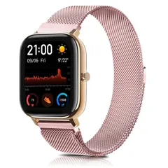 新品 [Amzpas] 20mm バンド for Amazfit GTS 4 Mini/GTS 4/GTS 3/GTS 2 Bip U Pro/Bip 3/Bip 3 Pro バンド 交換用ベルト ステンレス製金属 ンバンド