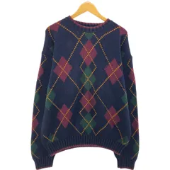古着 90年代~ トミーヒルフィガー TOMMY HILFIGER アーガイル柄 コットンニットセーター メンズXL相当/eaa463875
