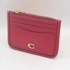 良品 コーチ  ジップカード/コインケース  ゴールド金具 ピンク レディース財布 YUM 2000000 NSK