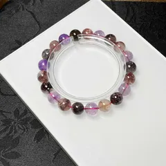 高級 EU製 ★スーパーセブン★パワーストーン ブレスレット 天然石 綺麗 お守り 8.8-9.2mm ZB8960