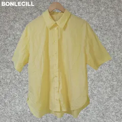 BONLECILL 黄色 半袖 シャツ ボタン付き Fサイズ