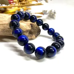 ブルータイガーアイ パワーストーン ブレスレット 12mm (シンプル)　天然石ブレス　数珠ブレス メンズ・レディース 男性 女性 幸運 開運 浄化 [24]