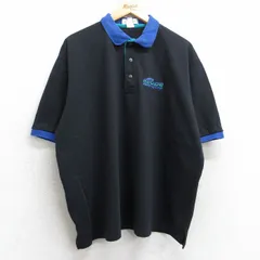 XL/古着 マンシングウェア 半袖 ポロ シャツ メンズ 90s mercruiser 鹿の子 大きいサイズ コットン 黒 ブラック 25sep06 中古 トップス