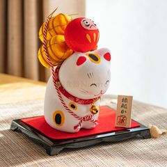 日本製　縁起かつぎ 招き猫　置物 開店祝い　おしゃれ まねきねこ　グッズ 小物 販売 開運グッズ 金運アップ 風水  縁起物 マッチョ ジム トレーナー プロテイン40-551