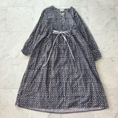 People Tree インド綿 プリント シャツ ワンピース ロング M