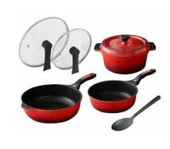 BELLFINA ダイヤモンド赤い22cm無水鍋・25cmマルチパンセット BELLFINA ダイヤモンド赤い22cm無水鍋・25cmマルチパンセット