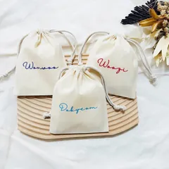 推しカラー名入れ巾着⭐︎ちょうどいいサイズの巾着　入園入学準備　小物入れ　推し活グッズ