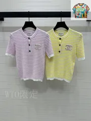 【今日WTO】Chanel Stripe ニット T シャツ-NJ34