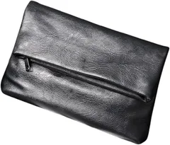 MIMIA クラッチバッグ メンズ セカンドバッグ 結婚式 小さめ 鞄 フォーマル カジュアル 冠婚葬祭(PUブラック)