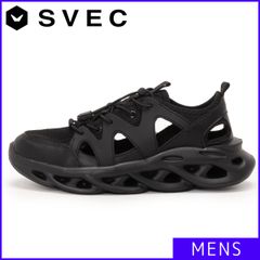 【新品・未使用】 メンズ 男性 SVEC シュベック スポーツサンダル スポサン スニーカー 厚底 グルカサンダル 軽量 メッシュ 涼しい おしゃれ かっこいい 夏 靴 シューズ 24.5 25 25.5 26 26.5 27 ブラック 黒 SPS500-1
