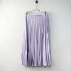 美品 大きいサイズ 定価12980円 インディヴィ INDIVI ドレープサテンプリーツスカート 15 ラベンダー/ロング ボリューム【2400014551051】