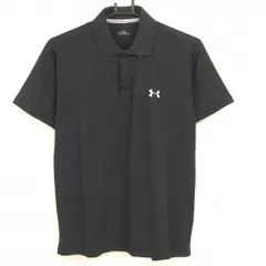 【新品】アンダーアーマー 半袖ポロシャツ 黒 ロゴ白 heatgear メンズ SM ゴルフウェア UNDER ARMOUR