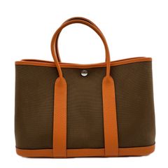 エルメス(HERMES) ガーデンパーティTPM オレンジ/ブラウン トワルミリタリー/ヴァッシュカントリー B刻印(2023年製造) 未使用 レディース トートバッグ
