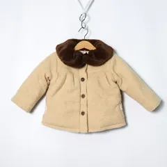 ビケットクラブ ボアジャケット ジャンパー アウター ベビー 女の子用 90サイズ ベージュ Biquette Club 【中古】