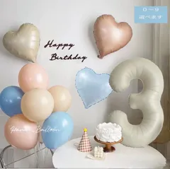 お誕生日飾り風船セット【くすみカラーナンバーバルーン＆筆記体バナー＆風船１４個＆ ハート３個 セット】 　100日祝い パーティー バルーン 誕生日装飾 セット　ナンバーバルーン０～９選べます　 記念日　1歳　2歳　３歳　４歳　５歳　６歳　くすみピンク　水色
