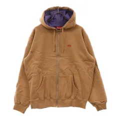 SUPREME (シュプリーム) 18SS Small Box Logo Contrast Zip Up Hooded Sweatshirt スモール ボックス ロゴ コントラスト ジップアップ スウェット パーカー ベージュ