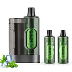 電子タバコ 使い捨て vape シーシャ 15,000回吸引回数 大容量 スーパーメンソールポッド3個付き 水蒸気タバコ ベイプ 爆煙 カートリッジ交換可能 持ち運び便利 禁煙グッズ ニコチン0 タール0