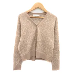 センスオブプレイス バイ アーバンリサーチ Sense of Place by Urban Research カーディガン ミドル丈 Vネック ヒョウ柄 レオパード柄 F ベージュ /YK38