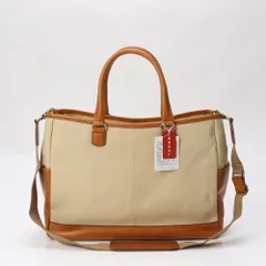 美品 リーガル レザー キャンバス 2WAY トート バッグ 斜め掛け ショルダー ビジネス 通勤 書類鞄 A4 メンズ EFM AT3-2【中古】のサムネイル