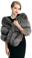Kstyle App フェイク ファー マフラー フォックス 上品 ゆったり 大判 大きめ フリーサイズ 暖かい ケープ マント ポケット 付き えりしん えもんかけ えもんぬき 刺繍 おおきいサイズ お直し おしゃれ おびいた お太鼓(グレー)