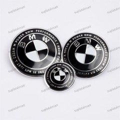 新品 BMW 50周年 M 用 高質感クラシック ボンネット トランク エンブレム 黒白 黒 82mm 73mm 45mm 3個セットE46E90F30F31F32F80