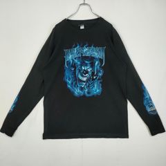 HARLEY-DAVIDSON ロンT ブラック blue flame joker ピエロ ジョーカー 袖プリント 両面プリント L〜XL ハーレーダビッドソン