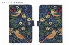 BEST OF MORRIS ウイリアム・モリスのスマホケース　サイズH16.3×W9.5cm　いちご泥棒BLUE