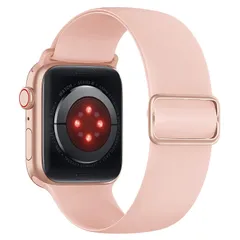 コンパチブル Apple Watch バンド 49mm 45mm 44mm 42mm ソフトシリコン交換バンド 調節可能な弾性スポーツリストバンド Apple Watch シリーズ7 6 5 4 3 2 1 SEに対応 (ピンク)