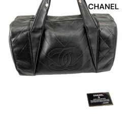 ●美品　シャネル　CHANEL シェブロン ミニ ボストンバッグ ココマーク ロゴ　ハンドバッグ　レディース　5D541