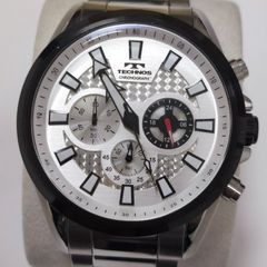 TECHNOS 腕時計 クロノグラフ TSM616 クオーツ 稼働品 大判45.6mm 24時間計 テクノス