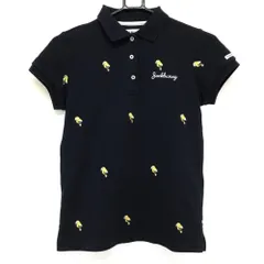 ★特価★ジャックバニー 半袖ポロシャツ ネイビー×イエロー インコ柄 ロゴ刺しゅう  レディース 0(S) ゴルフウェア Jack Bunny