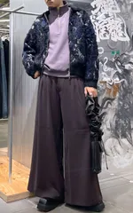 【ほぼ未使用】完売品 ハレ HARE ミックスヤーンフラワーニットブルゾン MIX オーバーサイズ S 花柄ニットブルゾン