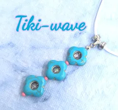 レディースネックレス  ブルーカラーターコイズ  ３連フラワー T-933