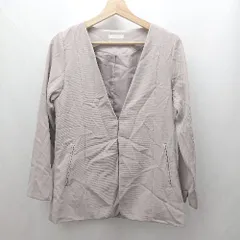 ◇ ⊂ TRUDEA トルディア ノーカラー 長袖 ジャケット サイズM ベージュ レディース E  【1503310014815】のサムネイル