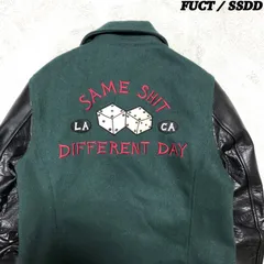 【美品】FUCT SSDDファクトファラオジャケットスタジャンブラック✖️オレンジ FUCT SSDD ファクト AWARD JACKET 41512 (ファラオジャケット