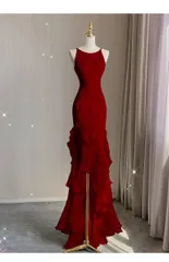 パーティードレス レディース レッド アシンメトリー ワンピース ワンピ 結婚式 パーティ  お呼ばれ  二次会 ドレス フォーマル カラードレス  レッド ホワイト 0562