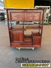 【中古】【一部地域送料無料】和風棚　飾り棚　茶棚　木製　和風家具　インテリア　F-NA-782-0311A