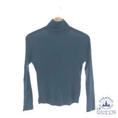 【訳アリ】 INED イネド トップス ニット ハイネック 長袖 リブなし レディース ブルー 9 キュプラ 日本製901-6386 送料無料 古着