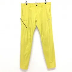 【美品】オークリー パンツ イエロー ティー装着可 スカル  メンズ 38 ゴルフウェア Oakley