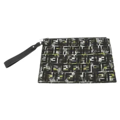 FENDI (フェンディ) カモフラージュ柄 ナイロン クラッチバッグ ブラック/グリーン 7N0105のサムネイル