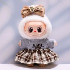 4点セットTシャツ　スカートバッグ　靴　ラブブ着せ替え　17㎝　LABUBU服　着せ替え　ラブブぬい服