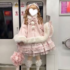 地雷系コート ワンピース ファーコート 冬服 ロングコート