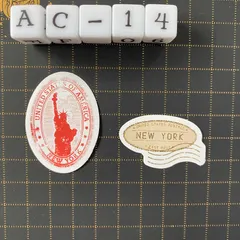 防水ステッカー　切手風　スタンプ風　海外　２枚セット　AC-1防水ステッカー　切手風　スタンプ風　海外　旅行　レトロ　２枚セット　AC-14