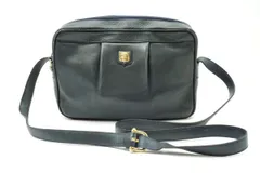  セリーヌ ヴィンテージ ショルダーバッグ トリオンフ 調整可能 ゴールド金具 レザー 紺 ネイビー CELINE 3838h