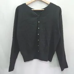 ◇ ⊇ ROPE PICNIC パールボタン Vネック 長袖 ニットカーディガン サイズ38 ブラック レディース E  【1410100020676】