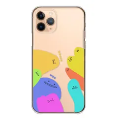 iPhone12 Pro Max ケース カバー アイフォン12 プロマックス スマホケース ハードケース ニコちゃんマーク にこちゃん かわいい スライム カラフル 面白い 個性的 透明ケース カラー10