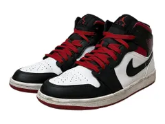 NIKE (ナイキ) AIR JORDAN 1 MID エアジョーダン1 ミッド ハイカットスニーカー DQ8426-106 26.0cm US8 レッド×ブラック メンズ/065