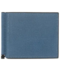 ヴァレクストラ Valextra 二つ折り財布 コンパクト ウォレット マネークリップ付き レザー コバルトブルー シルバー金具 青  SGSR0080028LRDWG99BC【中古】のサムネイル