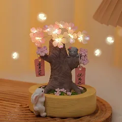 桜 サクラ 兎 ウサギ 猫 ネコ ライト ルームライト 置物 オブジェ 綺麗 金運 開運 運気アップ インテリア 玄関 可愛い 学業成就 風水 開運 健康運 出世運 家庭運 家内安全